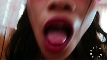 Image Annoying tiny cockroach disturbing me while I suck my own cock, but I cover her with 2 kilos of cum