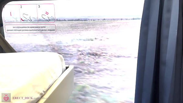 Image Public sex on a train! She showed her face with glasses!