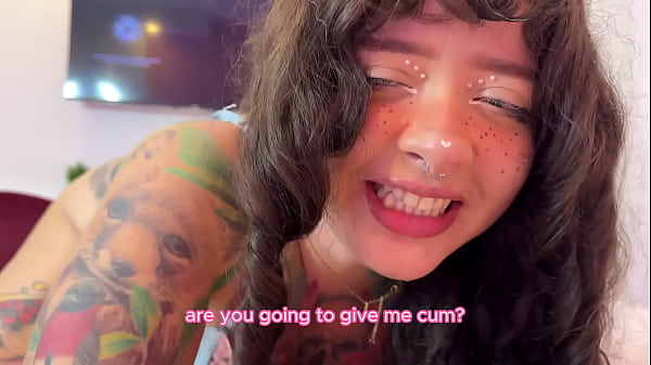 Image Sloppy blowjob and cumshomt. Split Tongue girl.
