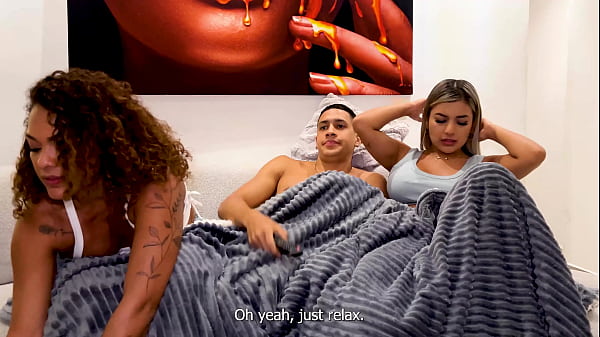 Image MILF stepmother Ebony fucks her stepdaughter's boyfriend in an interracial threesome and ends up with her pussy full of cum! Carla Morelli, Naty Delgado and Maxx Betancur