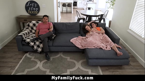 Image Horny Stepsis Sucks Her Stepbrother's Cock Under the Blanket - Myfamilyfuck