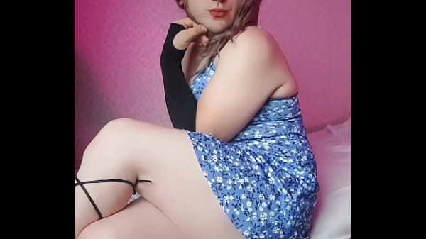 Image Nylon Shemale Mini Jeans Dress Sexy Legs Lady Boy Big Butt Big Ass Sissy Crossdresser