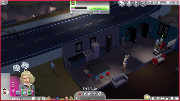 Image Sims jugando por la noche