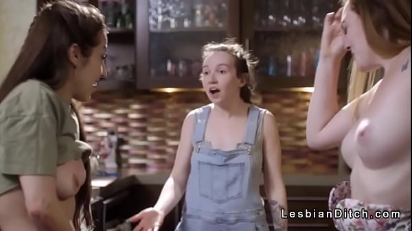 Image Brat lesbian fucks plumbers apprentice in the kitchen