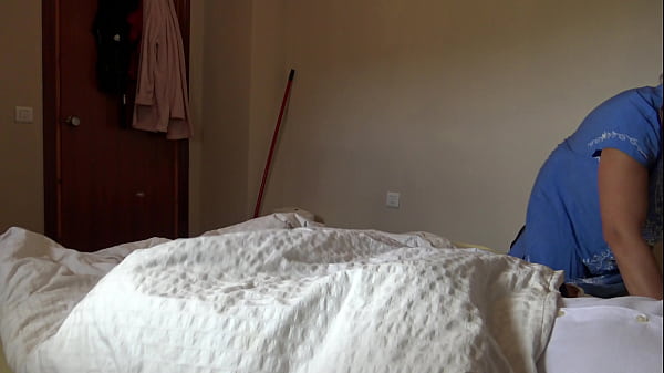 Image A Muslim hotel maid is disturbed when she sees his big black cock
