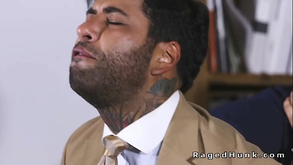Image Foursome gay anal sex in suits at real estate