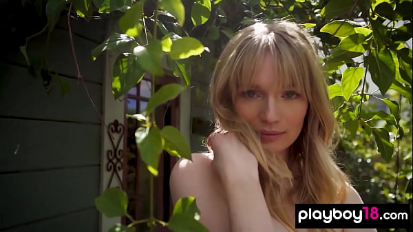 Image Big boobed blondie Ashley Nash having a naked picnic in the garden outdoor