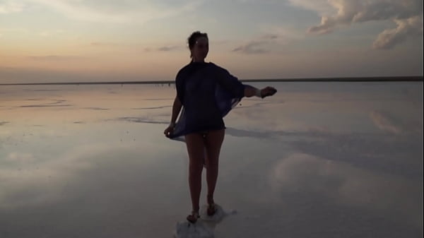 Image Erotic Dance on salt-crust of Salt Lake  Elton