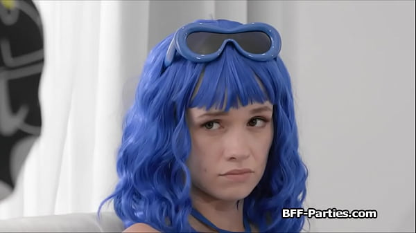 Image Cosplay foursome with a hard dick and alien dildos