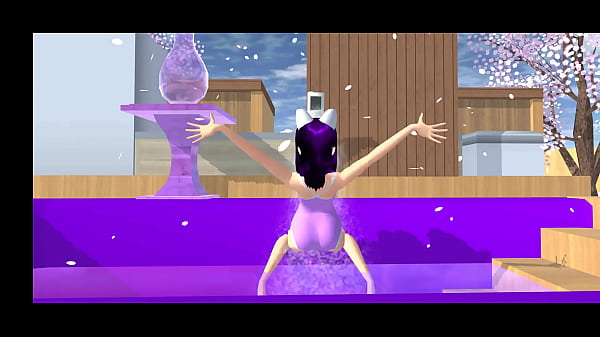Image Point of view: cartoon fox girl dances on your lap (Sakura School Simulator)