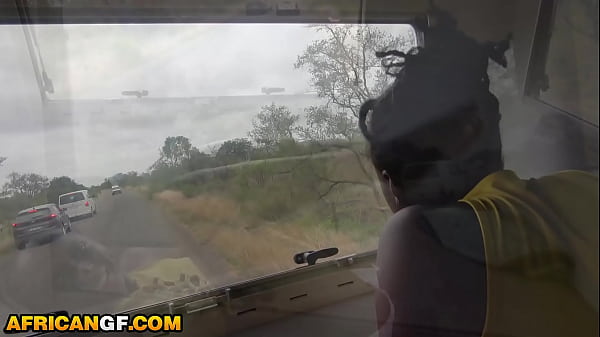 Image Hot ebony GF gets her big black lips around my fat white cock POV