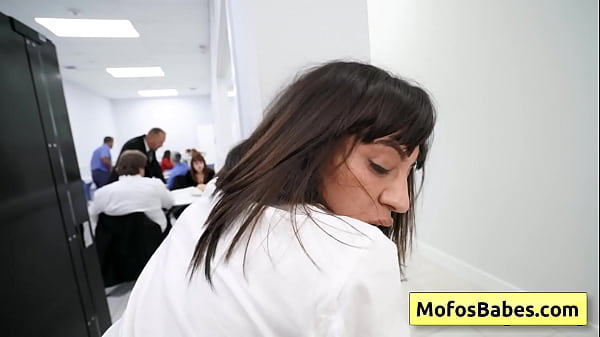 Image Busty milf sucking fat white dick in the office in front of co-workers - Sasha Pearl, Parker Ambrose