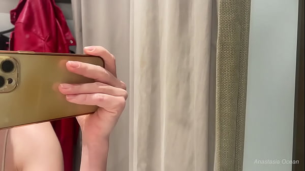 Image I masturbate and cum in fitting room with open curtain. My love with public.