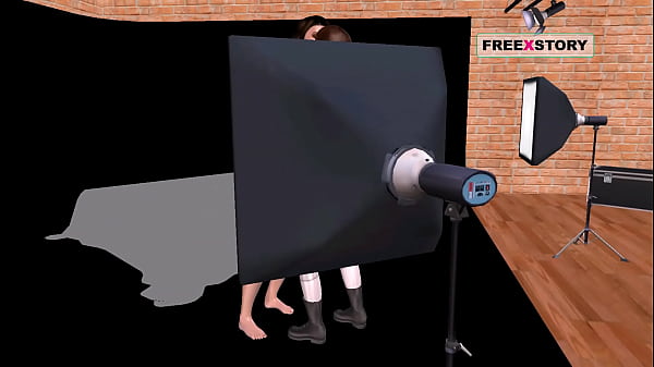 Image An animated lesbian 3D threesome sex video. Three beautiful girls fucking each other using strapon dick.