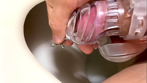 Image Peeing with sounding chastity