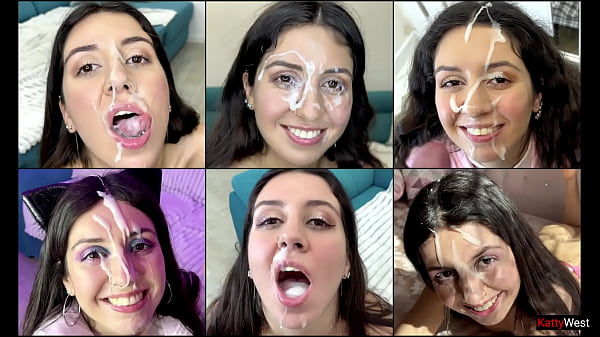 Image Cum on face compilation, cum in mouth, cum swallowing, a lot of cum on face