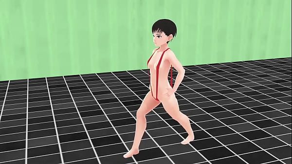 Image 【Leo】 Anime girl swam in small micro bikini.【Nip slip】