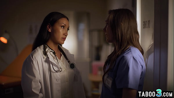 Image Hot latina MILF doctor Vicki Chase lures a nurse Sinn Sage into lesbian sex
