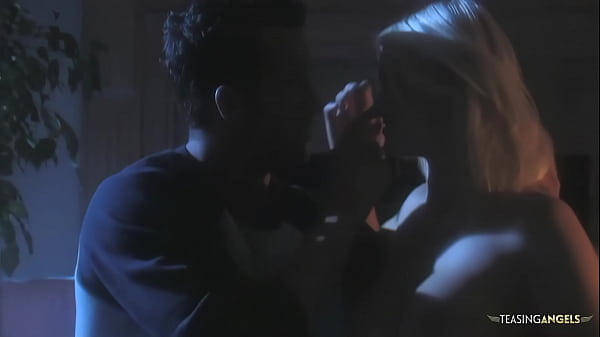 Image Horny short hair blonde sucks her boyfriends cock and rides his cock on the sofa.