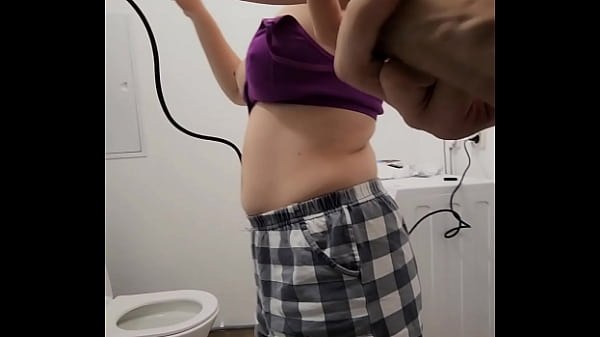 Image Stepsister watches stepbrother jerk off on her big tits in the shower