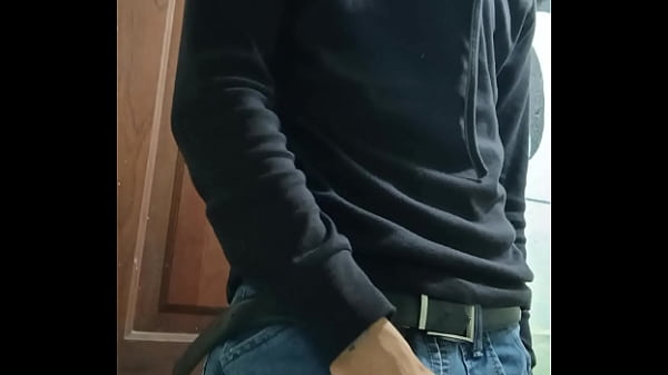 Image young man masturbating his big cock solo