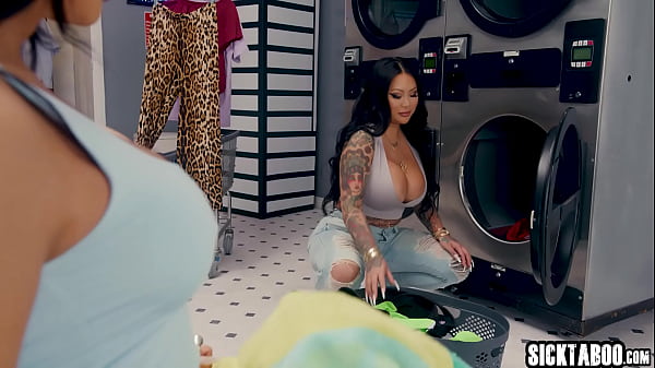 Image Big cock shemale Eva Maxim fucked big ass teen customer Hailey Rose in a laundry room and Connie Perignon