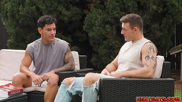 Image Stepbrothers Ryer Owens And JC Hunt having a hot bareback fuck sesh as they try practicing anal sex