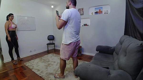 Image A aula terminou em uma suruba com a trans loirinha da bunda gigante
