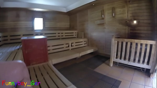 Image Naked and sweaty fun with my uncut cock in a hot public sauna.