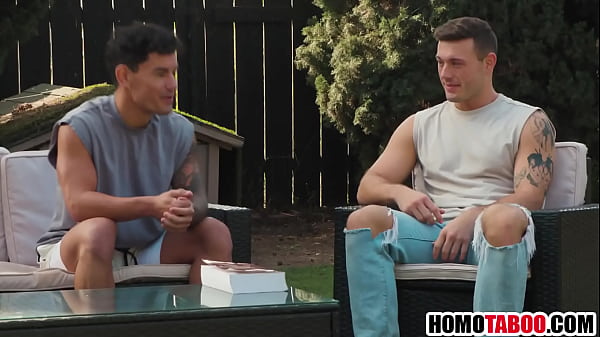Image Straight step brother gets gay sex lesson
