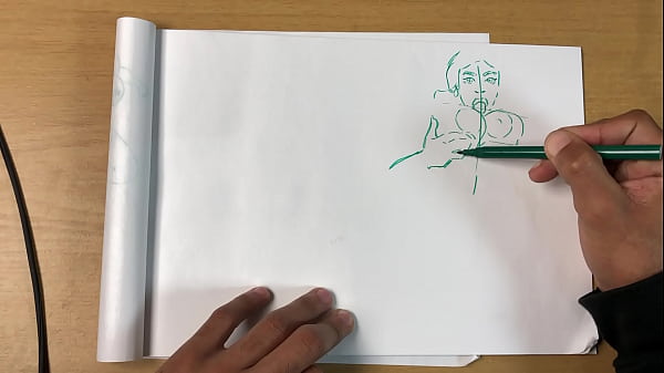 Image Porn artist draws sexy girls with big boobs Rachel Raxx quick sketch
