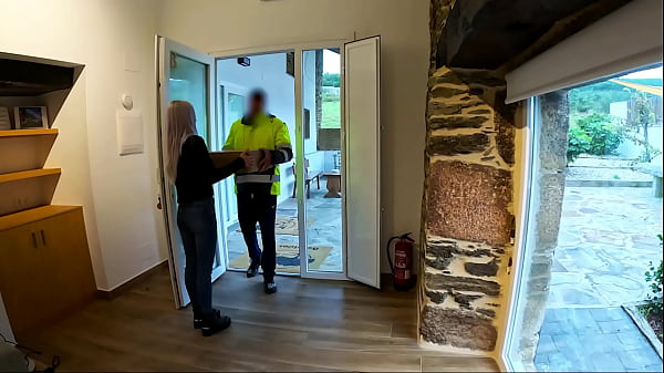Image The delivery man comes home and I give him a surprise blowjob