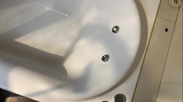 Image Pervert stepbro spying into sister's shower to shoot a huge sperm load on her face??