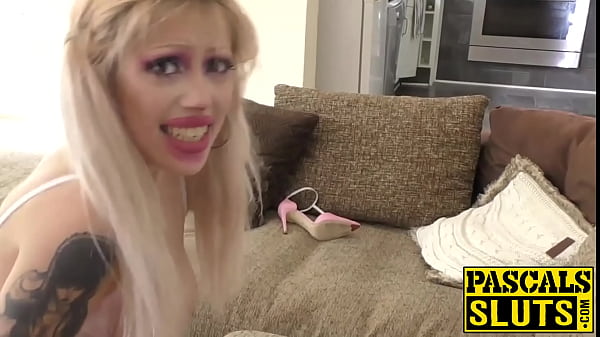 Image Pretty Angel Rae happily accepts two cock inside her ass hole