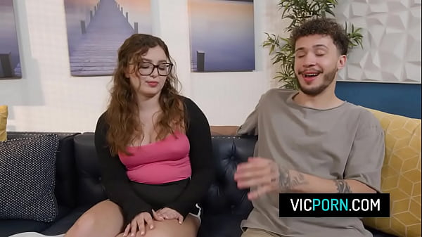 Image Cute teen Leana Lovings wants to try a threesome sex with two studs