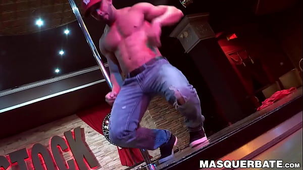 Image Muscular hunky stripper strokes his cock for mature viewer