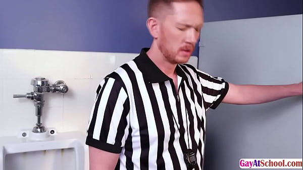 Image Gay Donovin Rece barebacked by referee in the CR