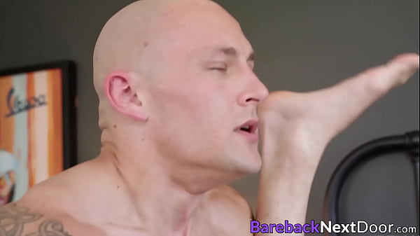 Image Bald muscular dude stuffs his homo lovers ass with hard cock