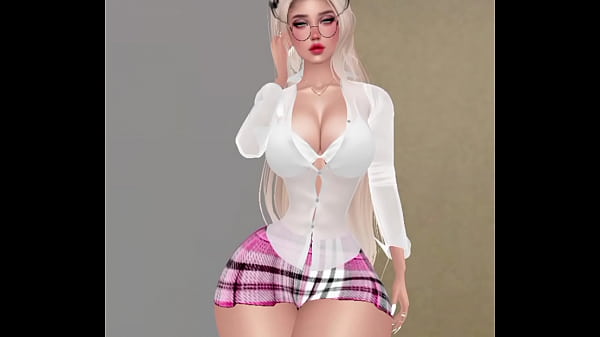 Image Imvu - chica rubia recibe leche en su culo despu&eacute_s de clases