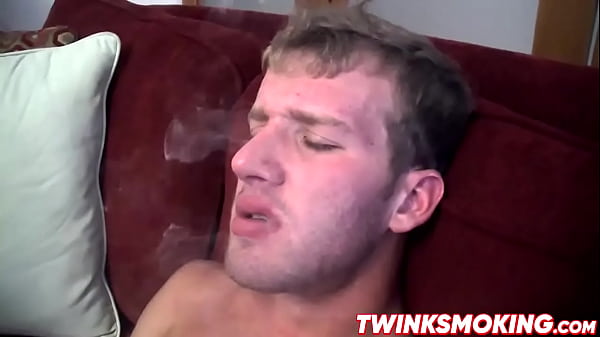 Image Sexy and cute Jake Parker smoking a cigar and stroking dick