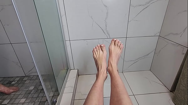 Image SEXY YOUNG milf teasing my cock with her sexy FEET AND TOES