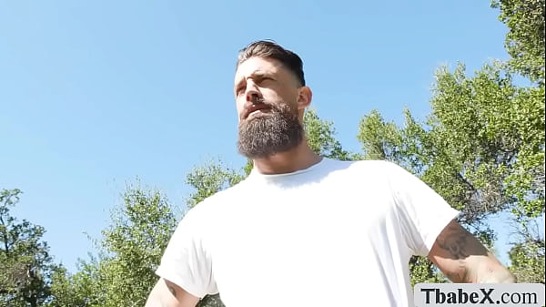 Image Shemale camper gets ass pounded in the camping site