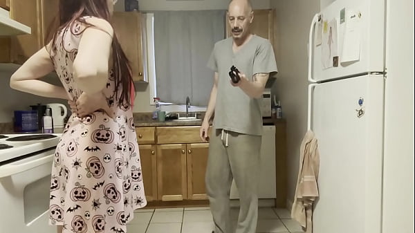 Image step dad catches step daughter out late drinking, he wont tell step mom if she lets him fuck both her holes