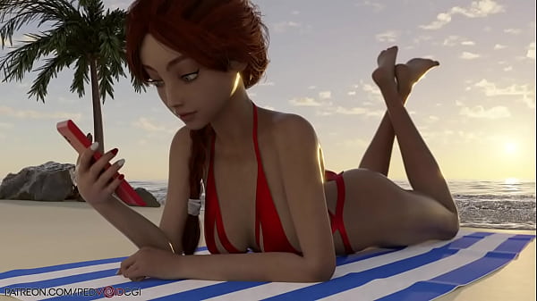 Image Spontaneous with a Stranger by Redvoidcgi Teen creampied and breeded in public beach by a huge muscular futanari cock