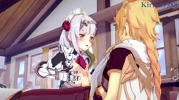 Image Noelle and Shenhe and Aether intense sex. - Genshin Impact Hentai