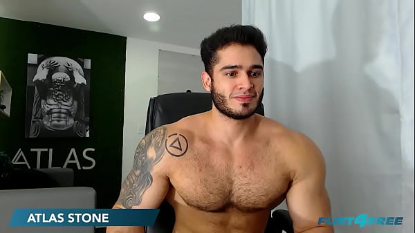 Image Flirt4Free - Atlas Stone - Muscular Hunk Teases Himself Until He Cums