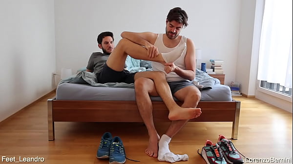 Image Gay friends playing with feet, socks and shoes
