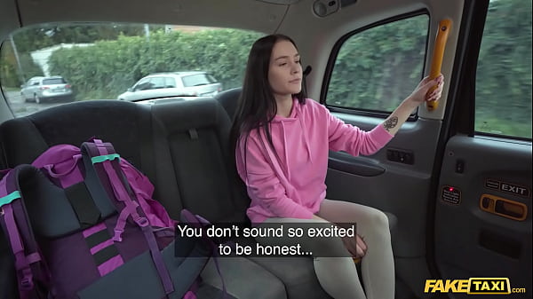 Image Fake Taxi Brunette is gagging for a big cock to stretch her tight pussy after being released from prison