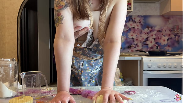 Image Instead of Cooking, Couple Had Rough Fuck and CUMcake In Kitchen (She really eats it)