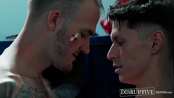 Image Boxer Christian Wilde drills jock Troy Accola in gym locker room
